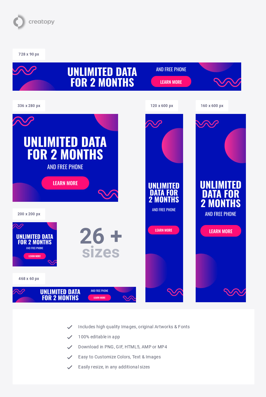 Unlimited Data Deal and Free Phone  - display