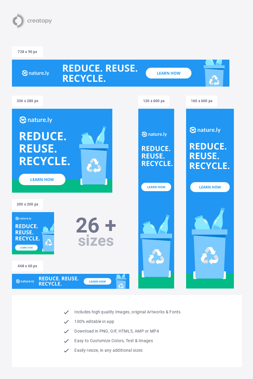 Reduce Reuse Recycle - display