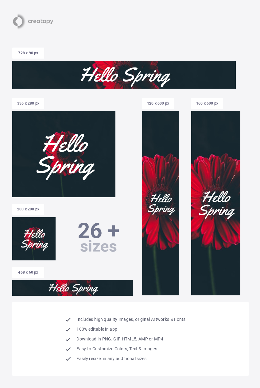 Hello Spring Red Flower - display