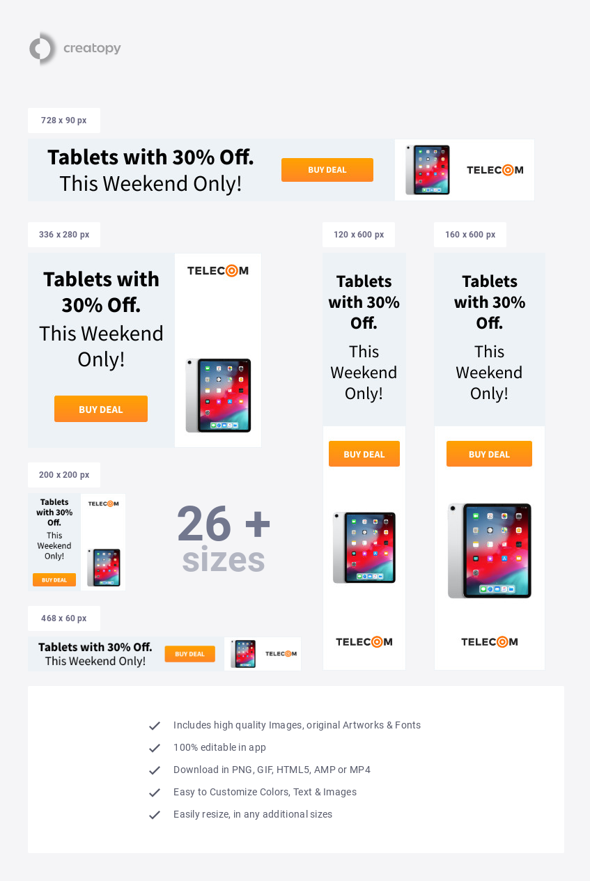 Weekend Only Telecom Tablets - display