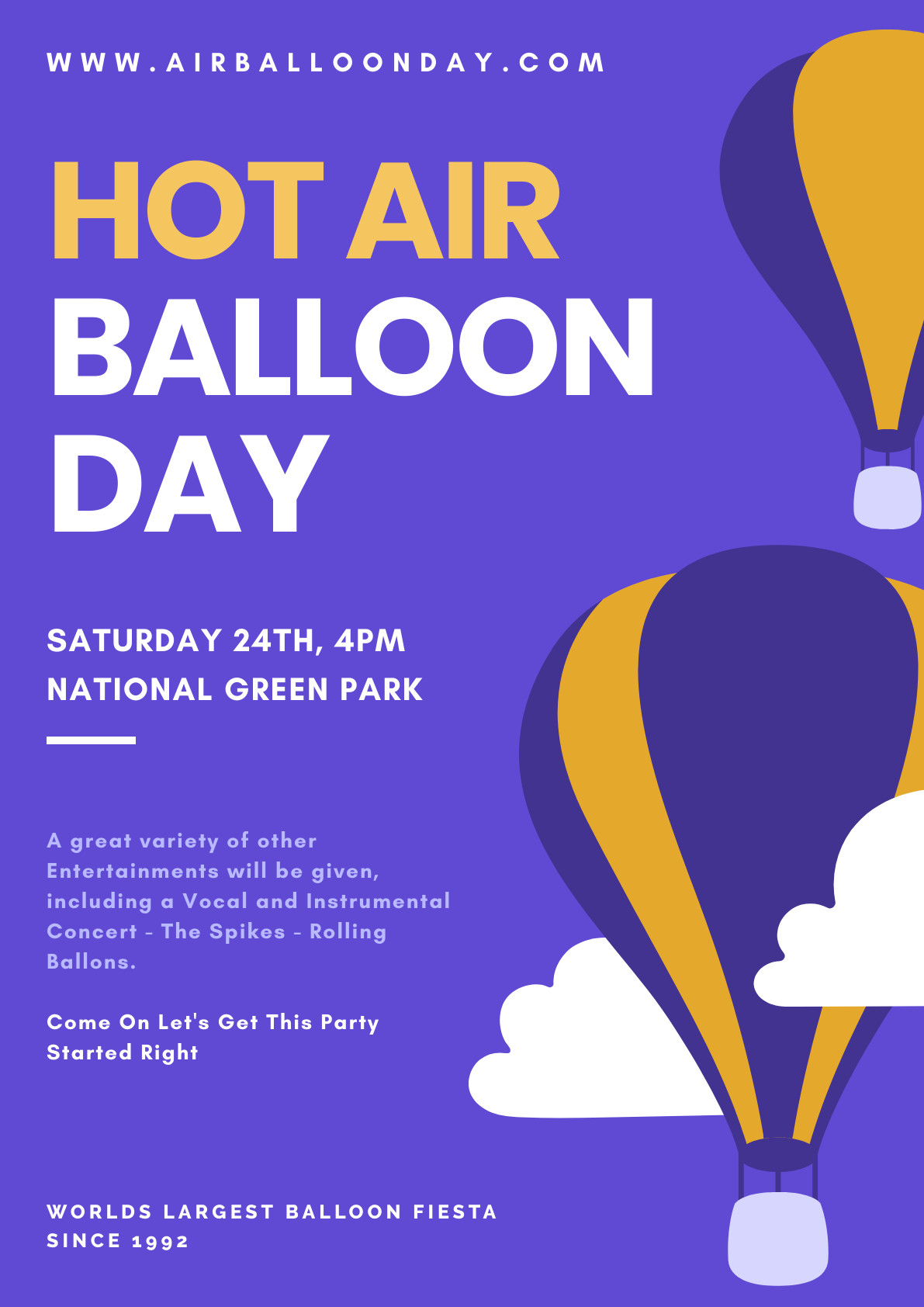 Hot Air Balloon Day – Poster Template