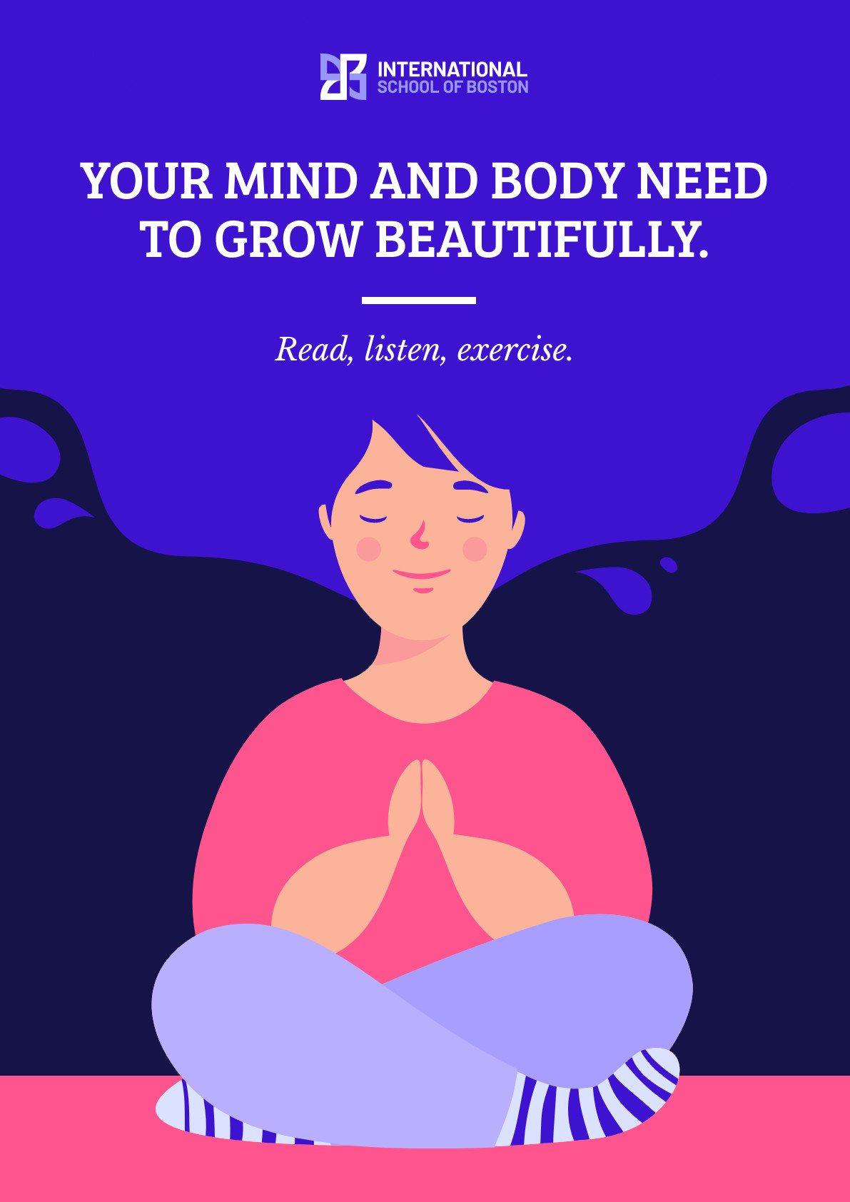 Read Listen Exercise Grow School Poster