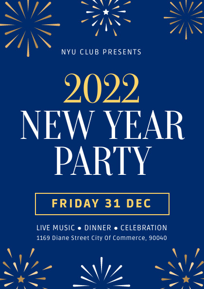 2022 New Year Club Celebration Flyer