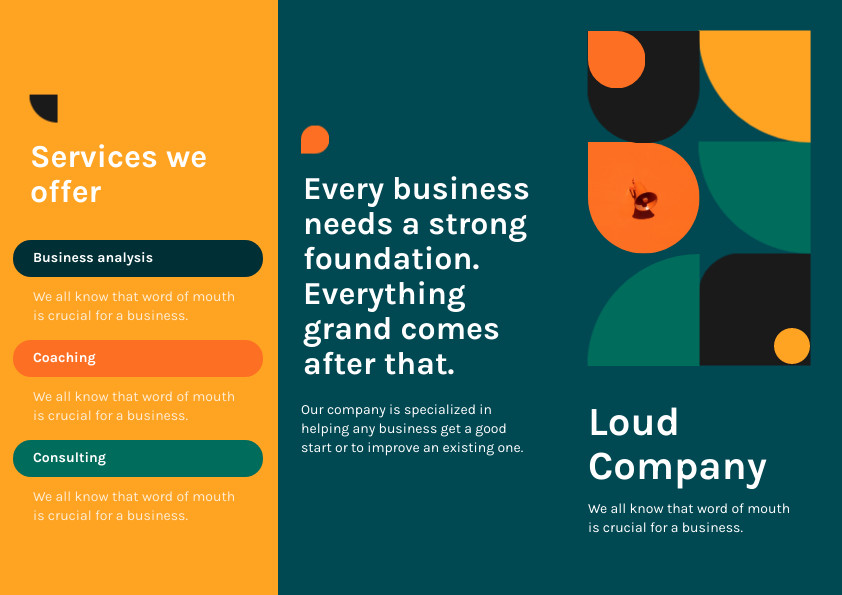 Business Consulting Hip Loud Company Brochure