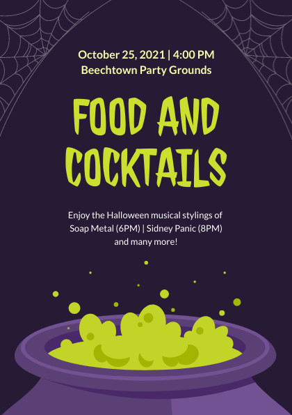 Halloween Food And Cocktails Flyer