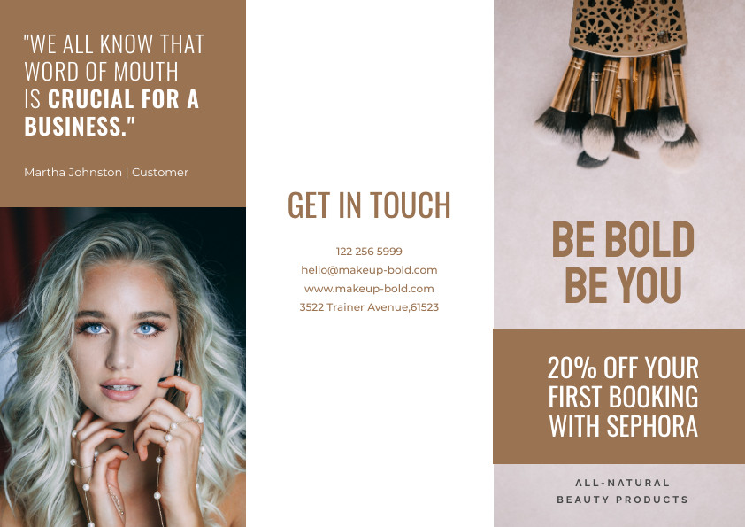 Be Bold Be You Beauty – Brochure Template 842x595