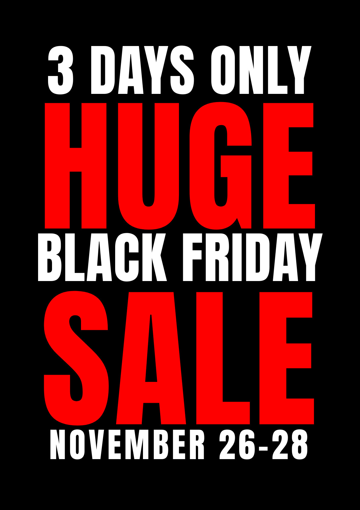 Huge Sale Red Black Friday Poster