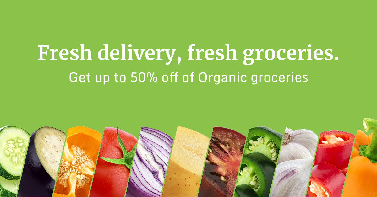 Fresh Organic Groceries Delivery Responsive Landscape Art 1200x628