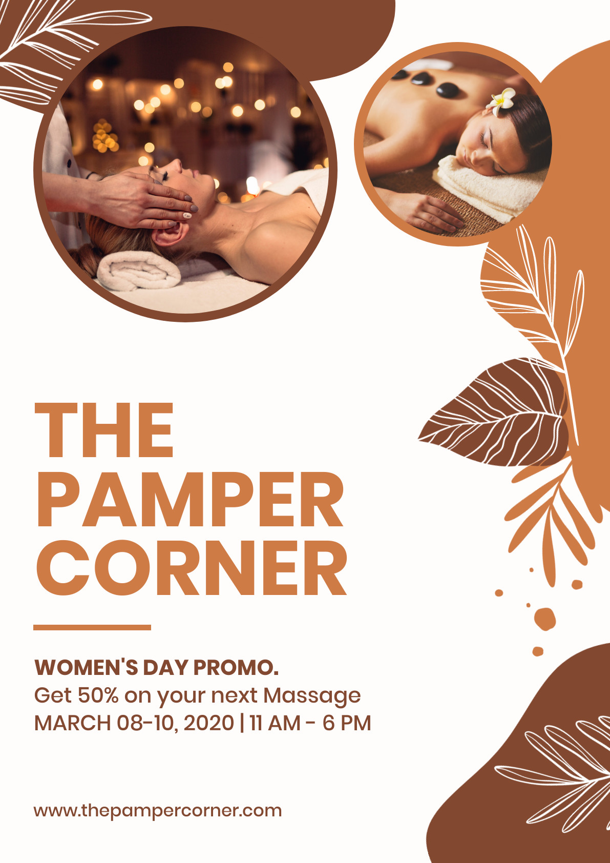 The Pamper Corner Women's Day – Poster Template 1191x1684
