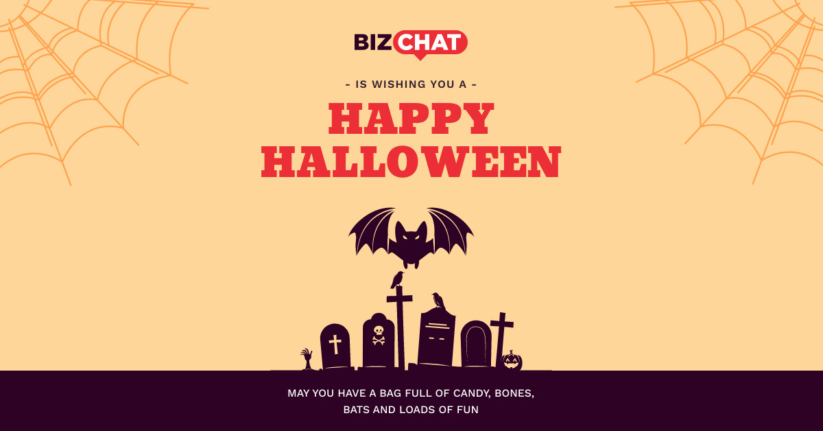 BizChat Wishing Happy Halloween  Responsive Landscape Art 1200x628