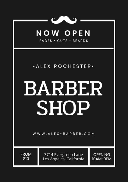 Rochester Black Barber Shop – Flyer Template