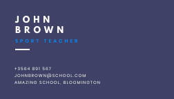 John Brown Sports Teacher – Business Card Template