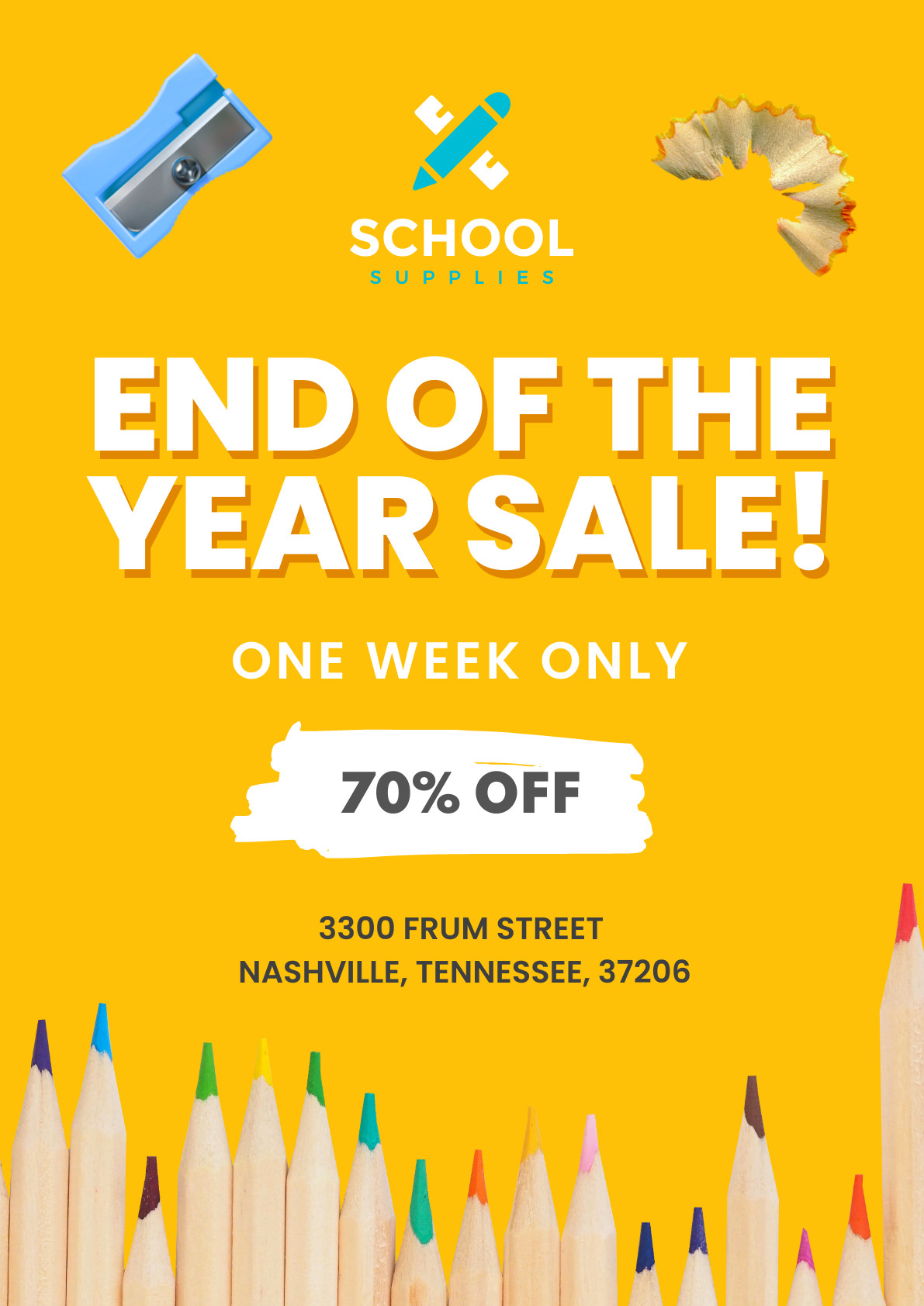 End of the School Year Sale Poster