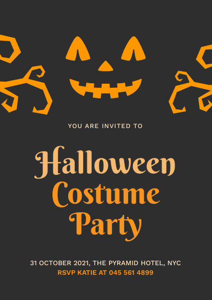 Halloween Orange Costume Party Flyer