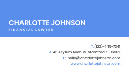 Charlotte Financial Lawyer – Business Card Template 252x144