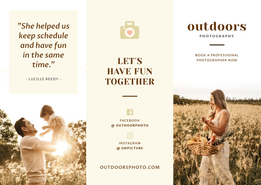 Family Outdoors Photography – Brochure Template