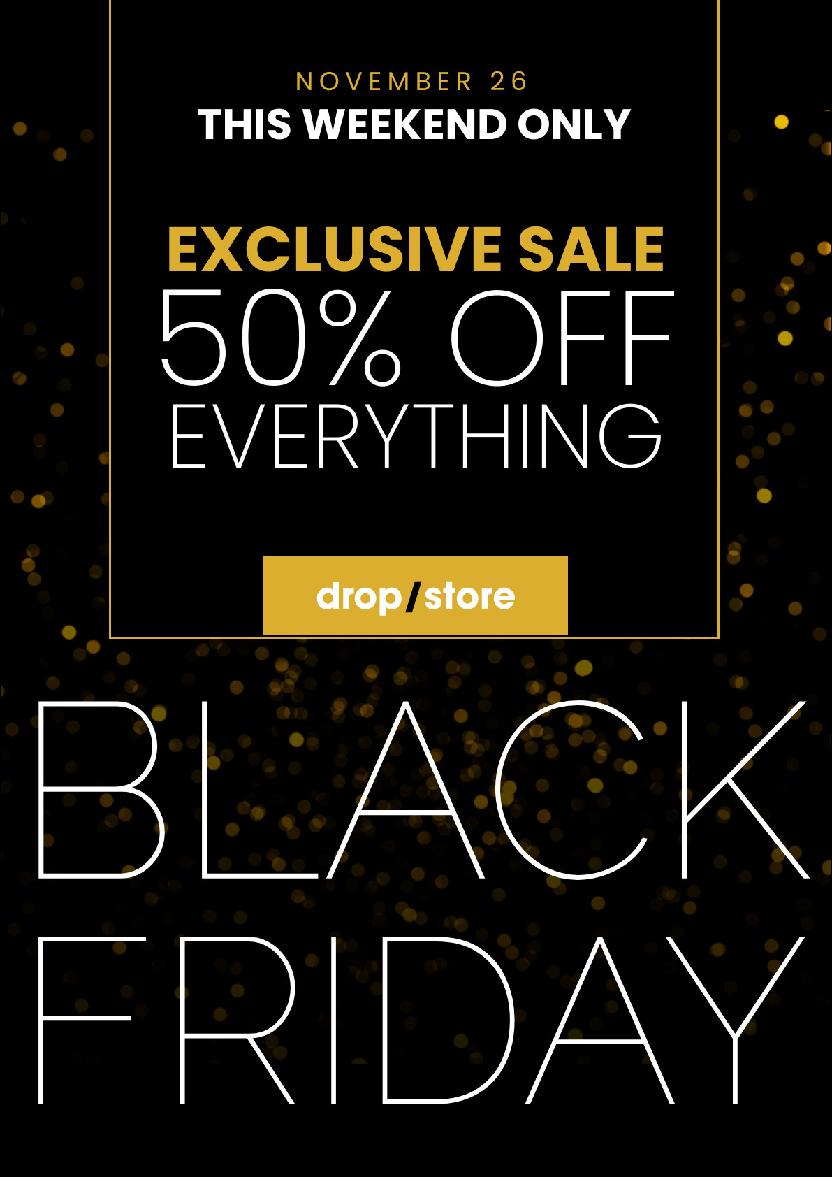 Black Friday Exclusive Gold Glitter Sales Poster