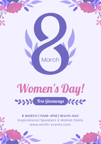 Purple Women's Day Giveaway – Flyer Template 420x595
