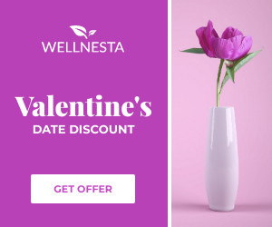 Valentine's Day Purple Date Discount Inline Rectangle 300x250