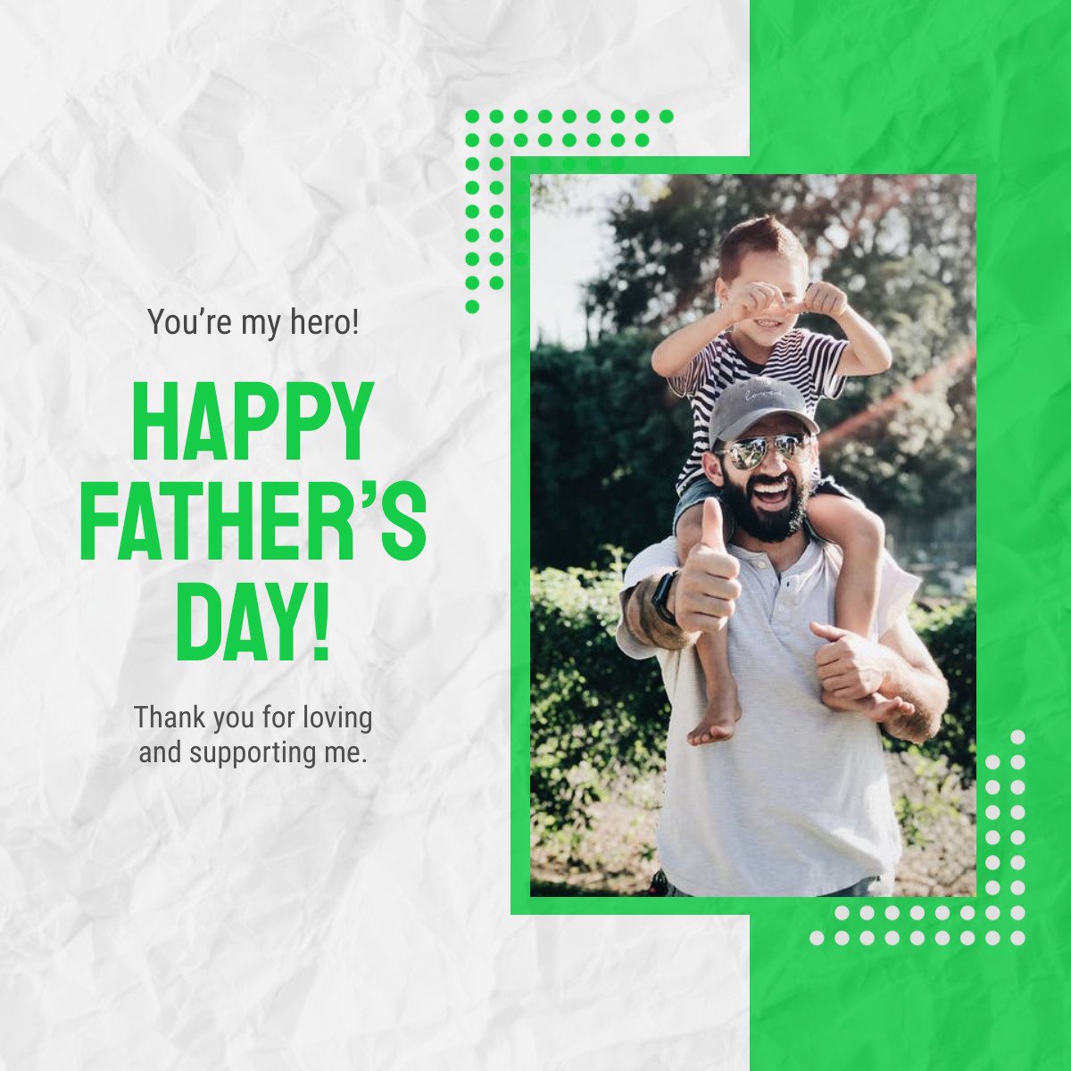 Happy Father's Day My Hero Responsive Square Art 1200x1200