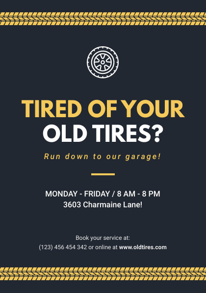 Yellow Old Tires – Flyer Template