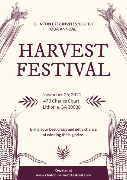 Thanksgiving Clinton Harvest Festival Flyer