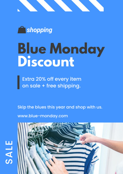Blue Monday Discount Shopping Flyer