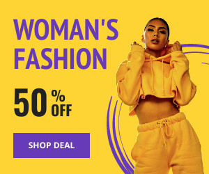 Yellow Purple Woman's Fashion Deal Inline Rectangle 300x250