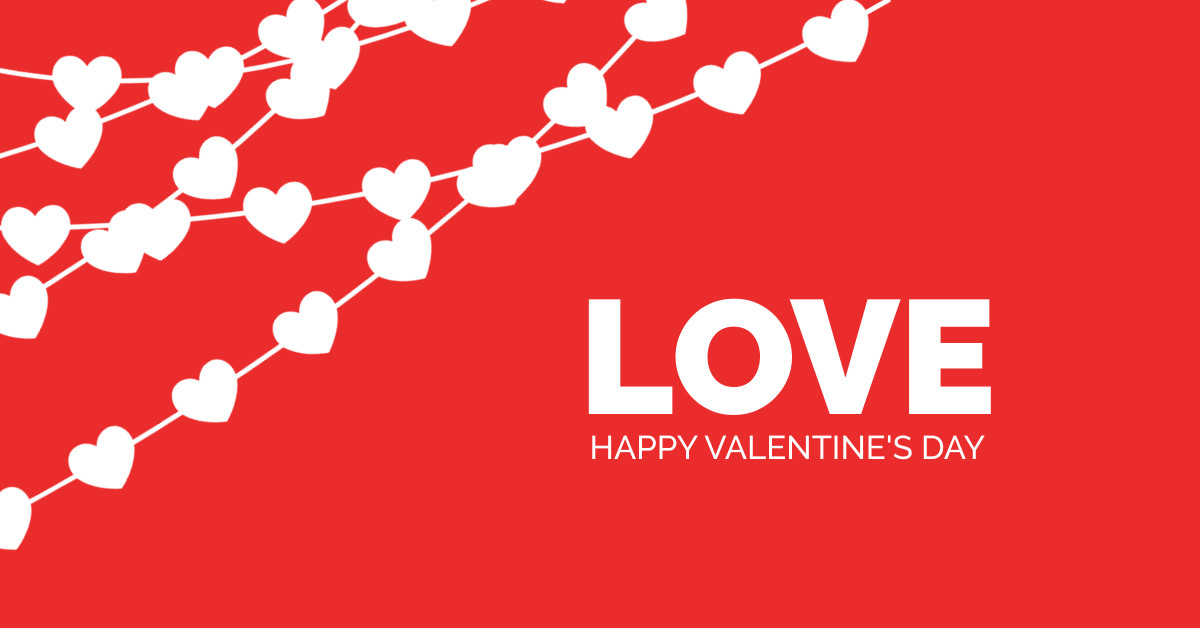 Love Happy Valentine's Day Responsive Landscape Art 1200x628