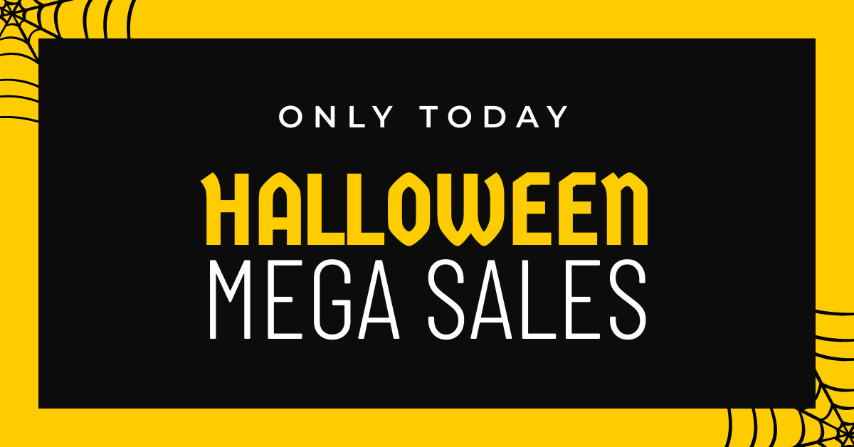 Halloween Mega Sales Only Today Responsive Landscape Art 1200x628