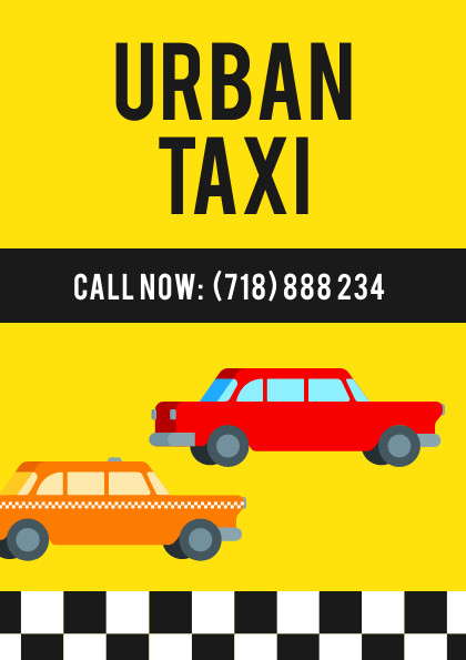 Yellow Urban Taxi – Flyer Template