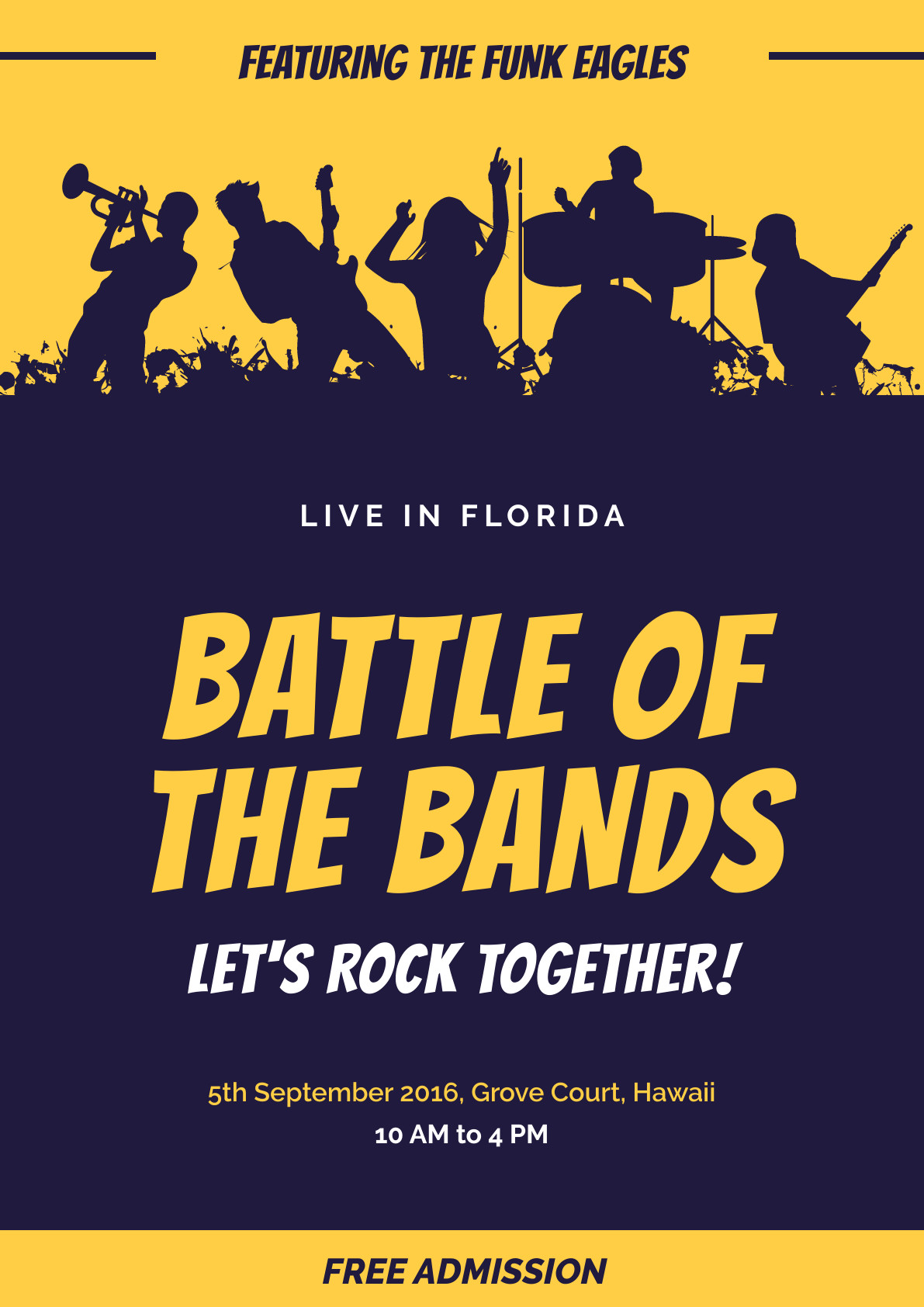 Battle of the Florida Bands – Poster Template 1191x1684