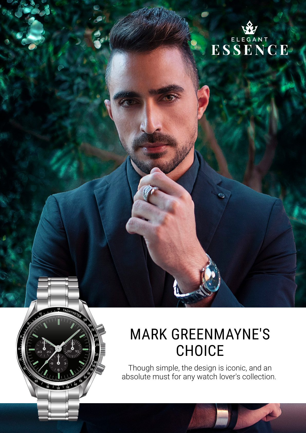 Elegant Luxury Men's Watch – Poster Template
