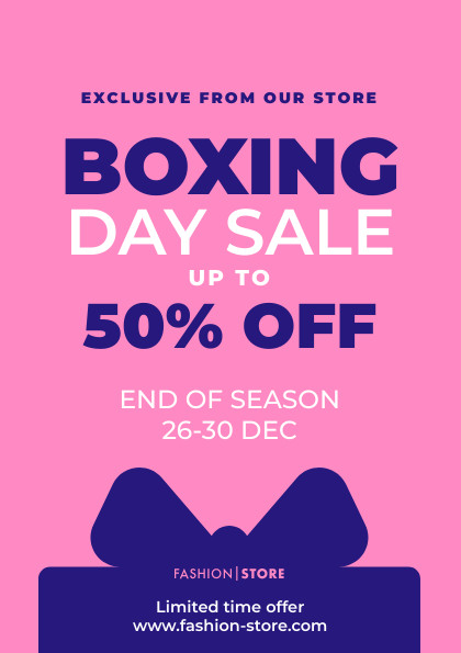 Boxing Day Red Bow Sale Flyer