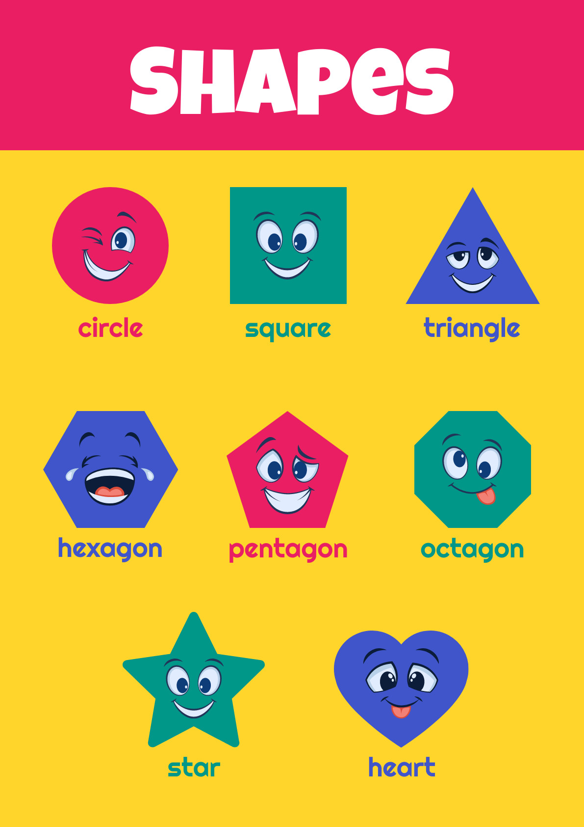 Preschool Colorful Shapes Poster