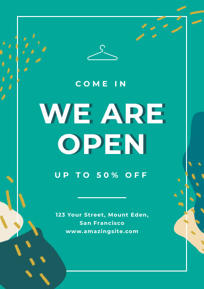 We are Open illustrations – Flyer Template 