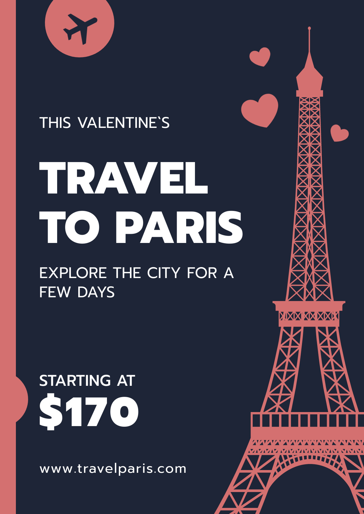 Valentine's Day Travel to Paris Poster 1191x1684