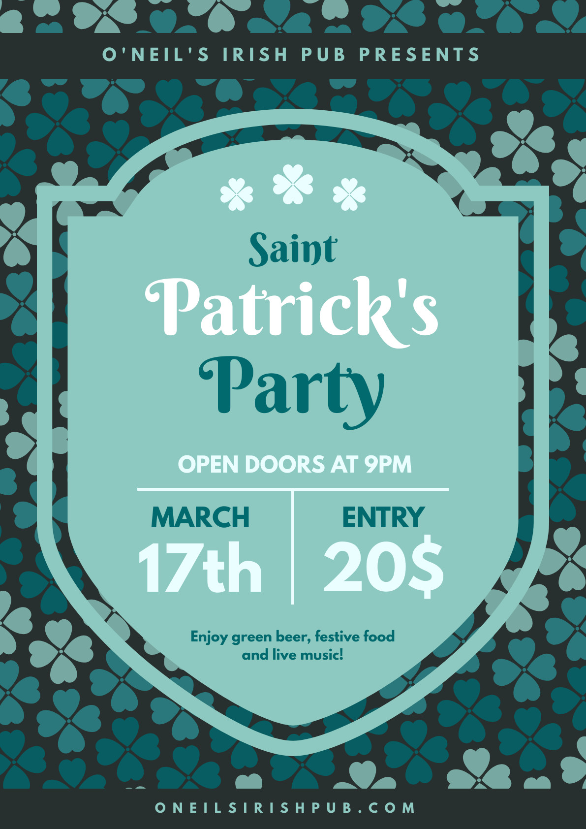 Saint Patrick's Shield Party – Poster Template 1191x1684