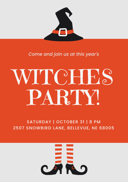Halloween Witches Red Party Flyer
