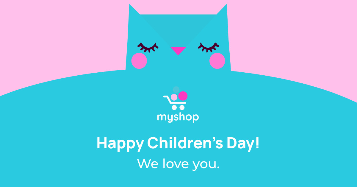 Happy Children's Day Blue Owl Responsive Landscape Art 1200x628