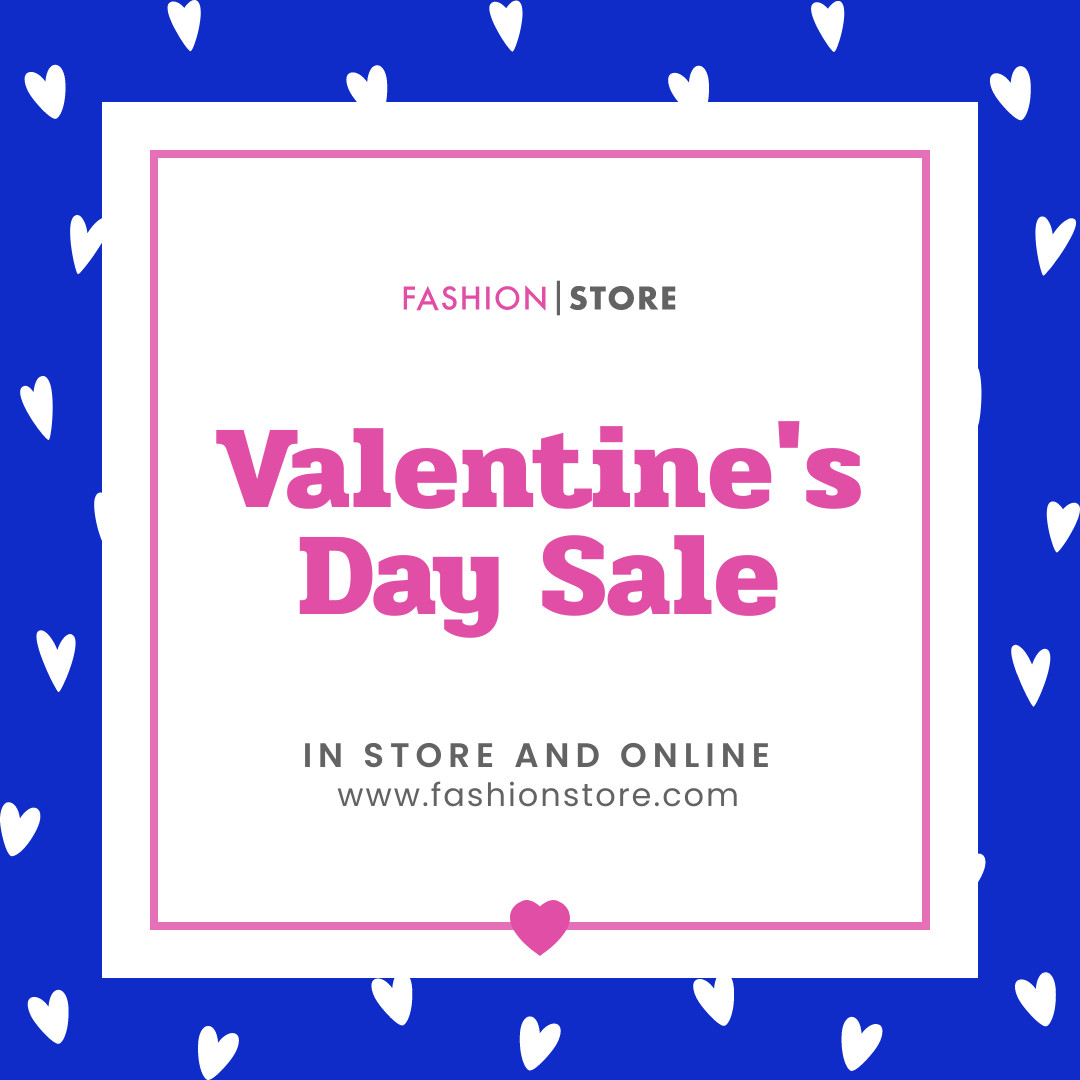 Valentine's Day Blue Hearts Sale