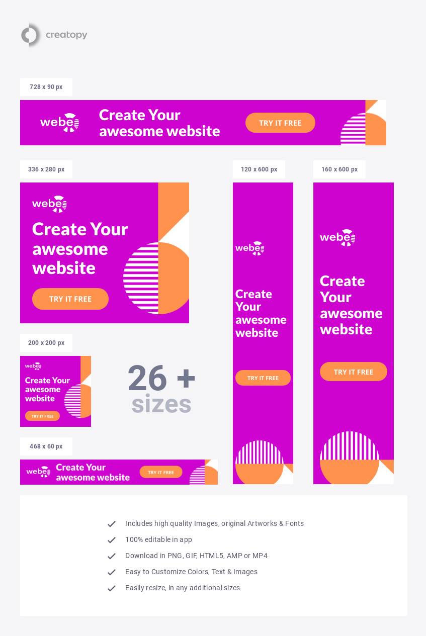 Create Your Awesome Website Offer  - display