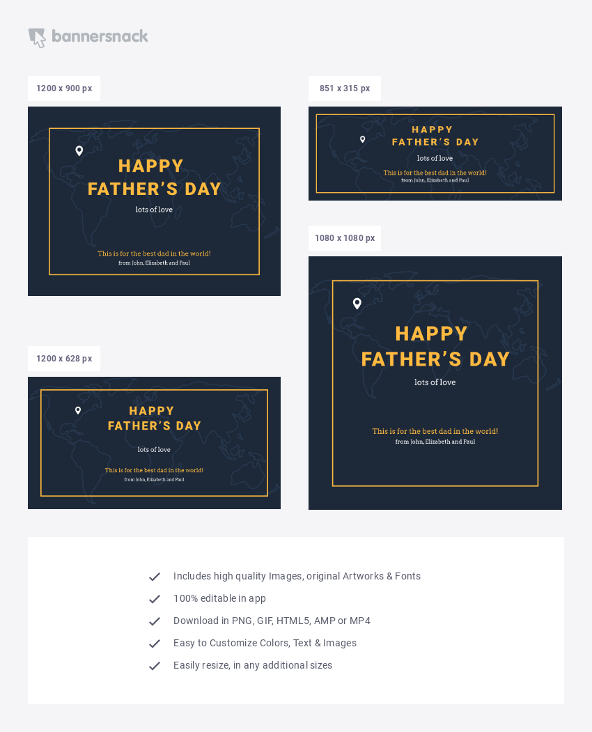 Father's Day - Facebook Post Template  - social