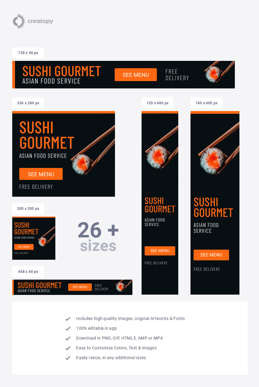 Sushi Gourmet Asian Food Service  - display