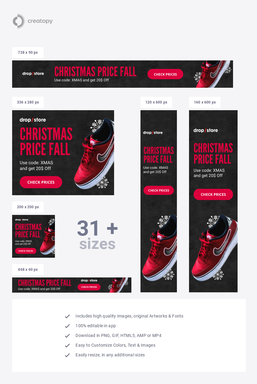 Christmas Footwear Promotional Price Template - display