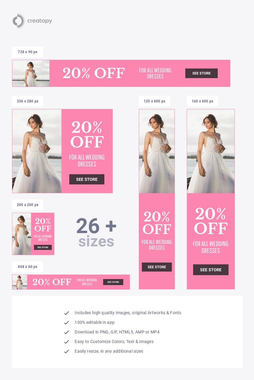 Discount on All Wedding Dresses  - display