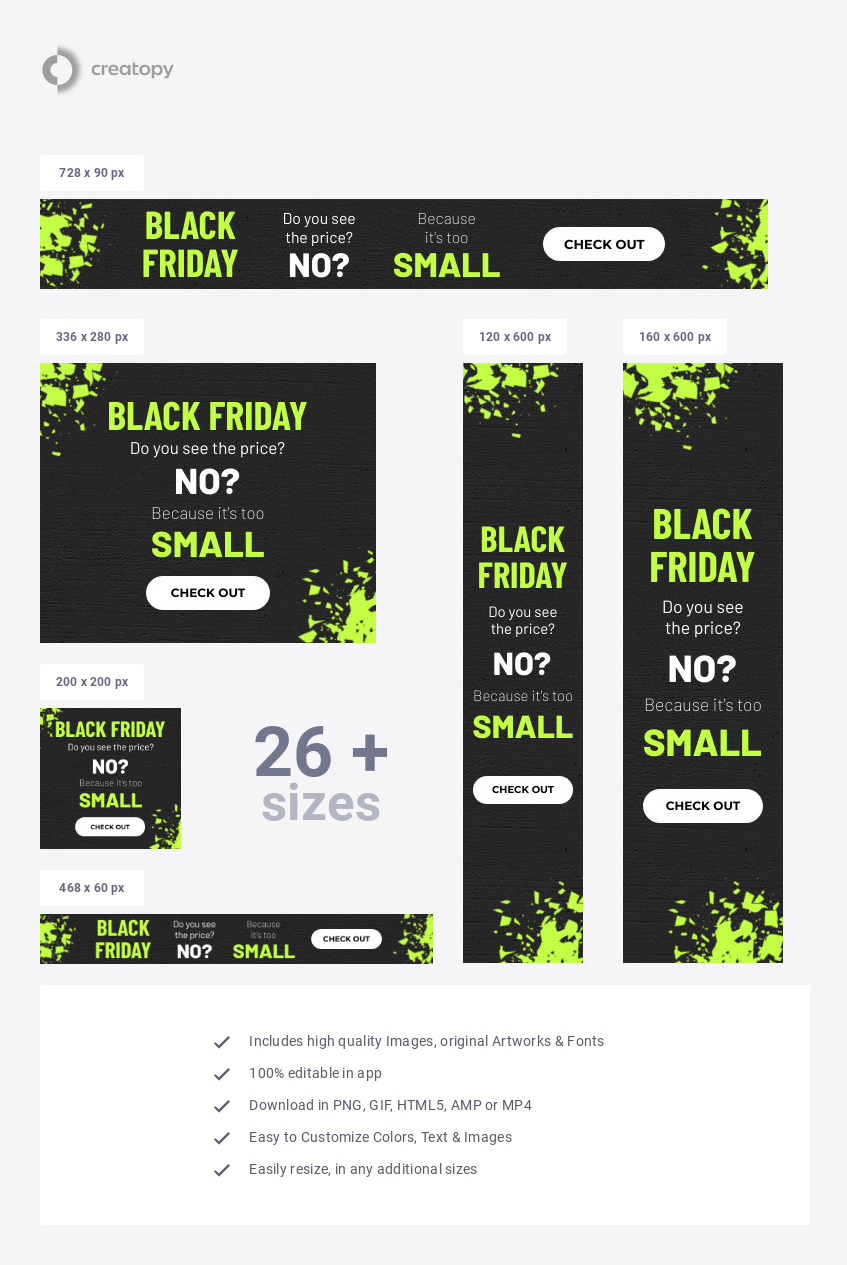 Black Friday Too Small Price - display