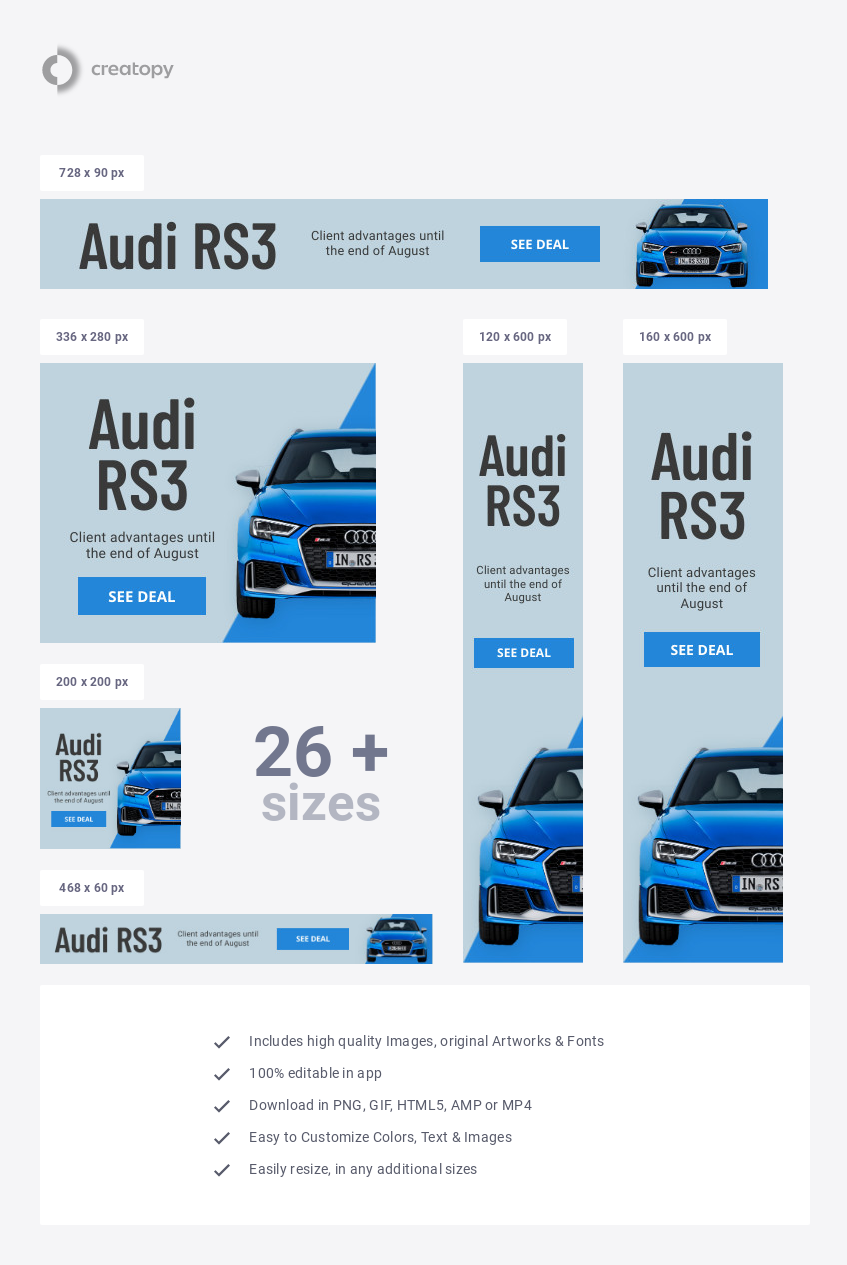 Audi RS3 Client Advantage Car Deals  - display