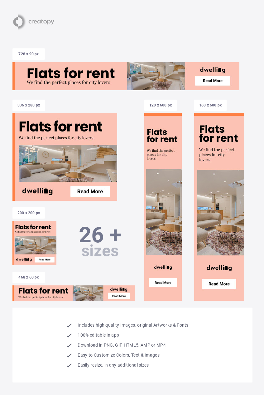 Pink Dwelling Flats for Rent - display