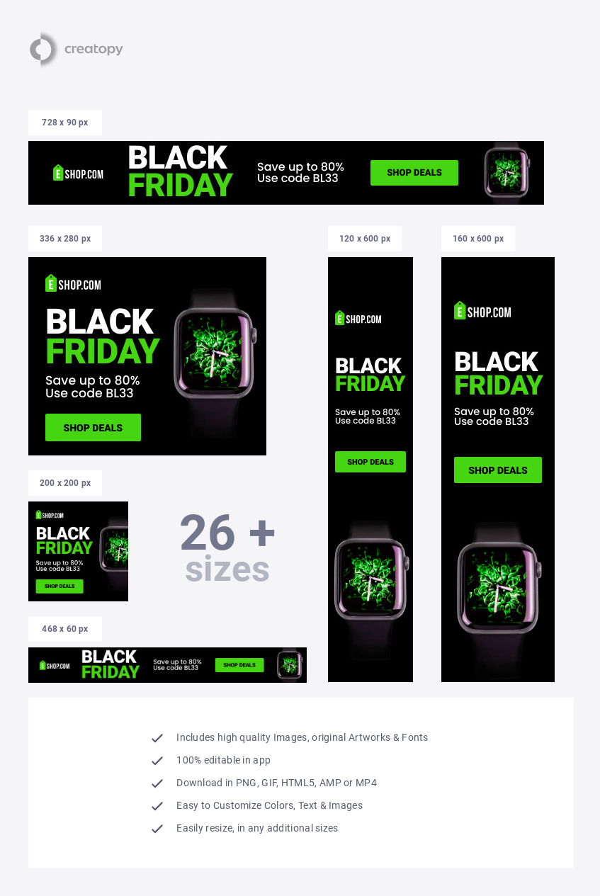 Black Friday Green Smartwatch  - display